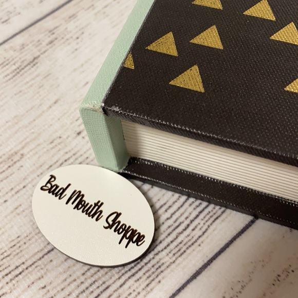 Teal Black BE BRAVE Geometric Triangle Hidden Storage Book Box - Picture 4 of 7